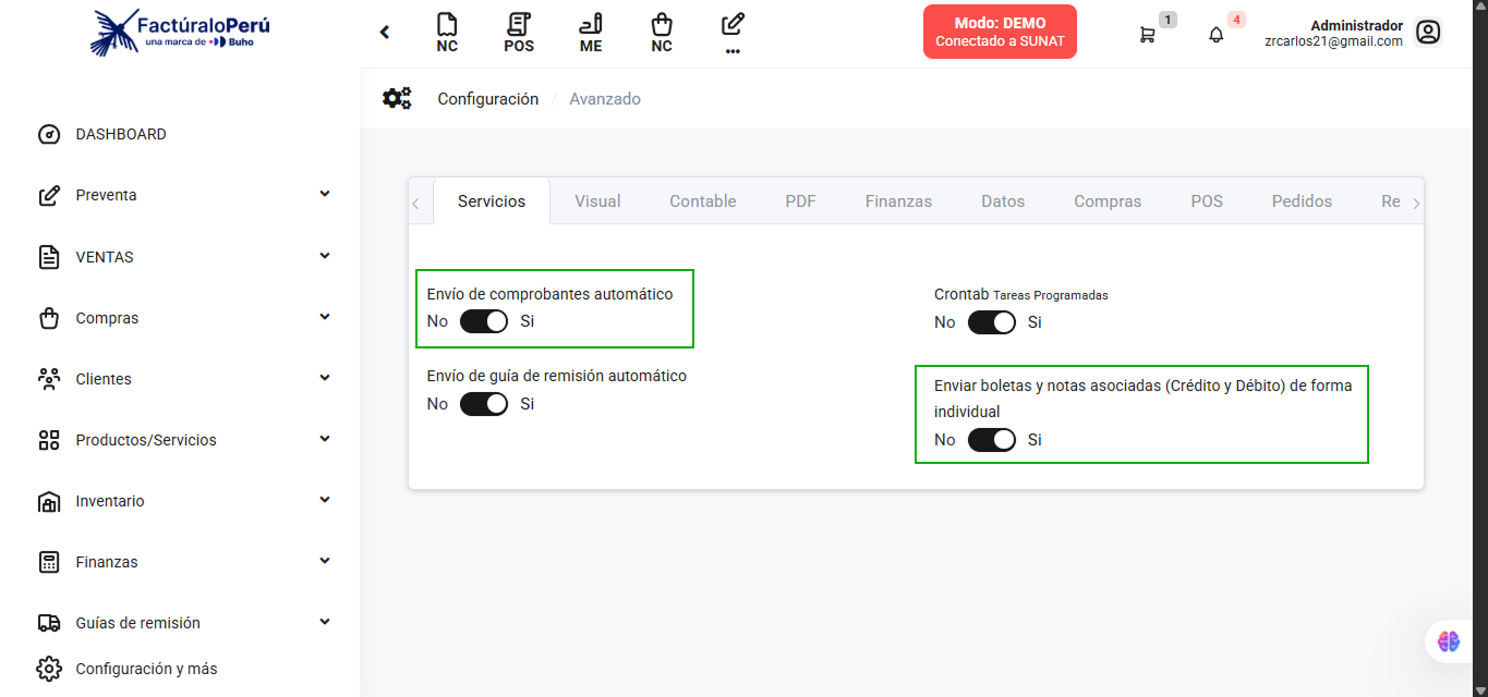 Envio Automatico Avanzado