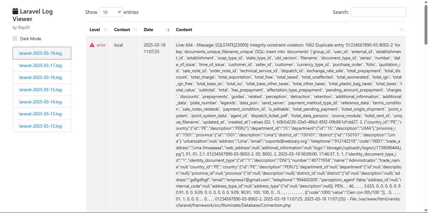 Visualizador de Logs