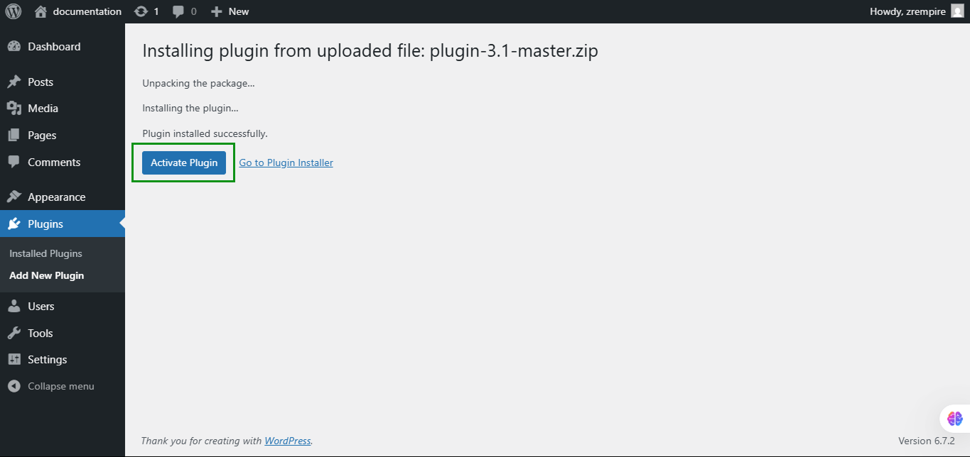 Instalar y activar plugin