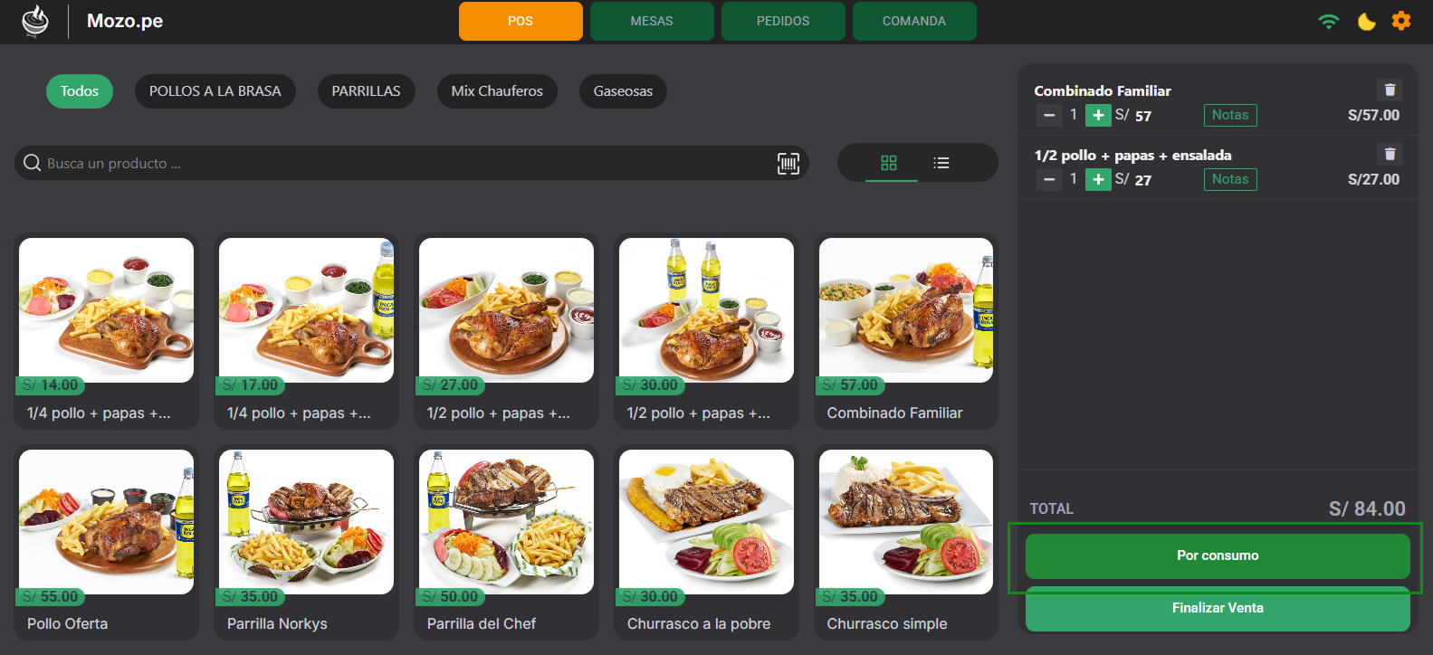 Botones de finalización
