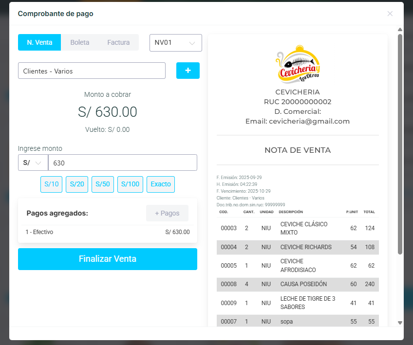 Comprobante Detallado