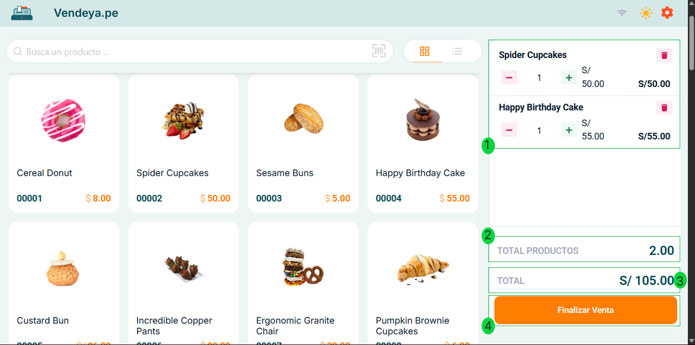 Catálogo de productos